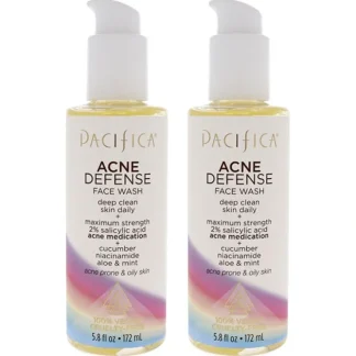 Acne Defense Face Wash by Pacifica for Unisex - 5.8 oz Cleanser - Pack of 2 - Fresh Bloom Skin - Premium Skincare Solutions for Nourished, Hydrated, and Radiant Skin Every Day