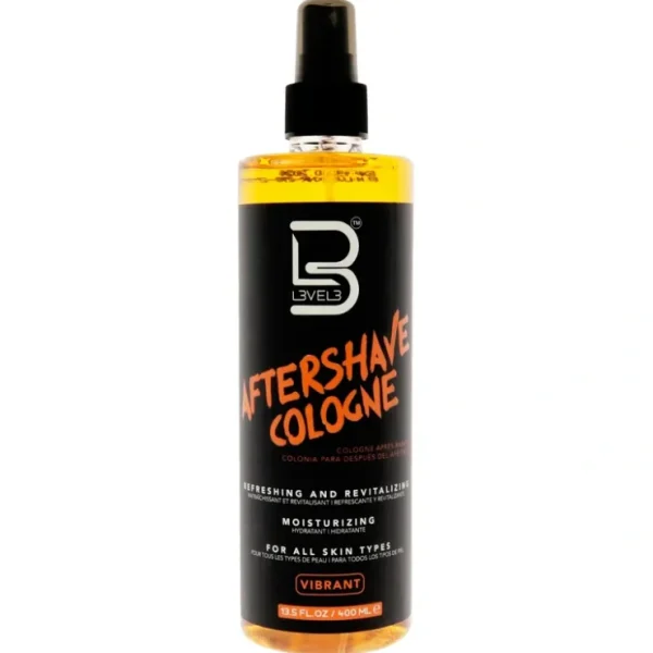 After Shave Cologne - Vibrant by L3VEL3 for Men - 13.5 oz After Shave - Fresh Bloom Skin - Premium Skincare Solutions for Nourished, Hydrated, and Radiant Skin Every Day