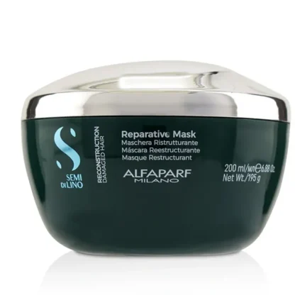 AlfaParf Semi Di Lino Reconstruction Reparative Mask (Damaged Hair) 200ml/6.88oz - Fresh Bloom Skin - Premium Skincare Solutions for Nourished, Hydrated, and Radiant Skin Every Day