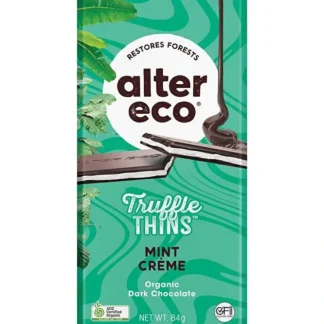 Alter Eco Chocolate Organic Mint Creme Dark Truffle Thins 12x84g - Fresh Bloom Skin - Premium Skincare Solutions for Nourished, Hydrated, and Radiant Skin Every Day