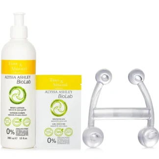 Alyssa Ashley Biolab Tiare & Almond Body Lotion + Shower Gel + Massager 3pcs - Fresh Bloom Skin - Premium Skincare Solutions for Nourished, Hydrated, and Radiant Skin Every Day