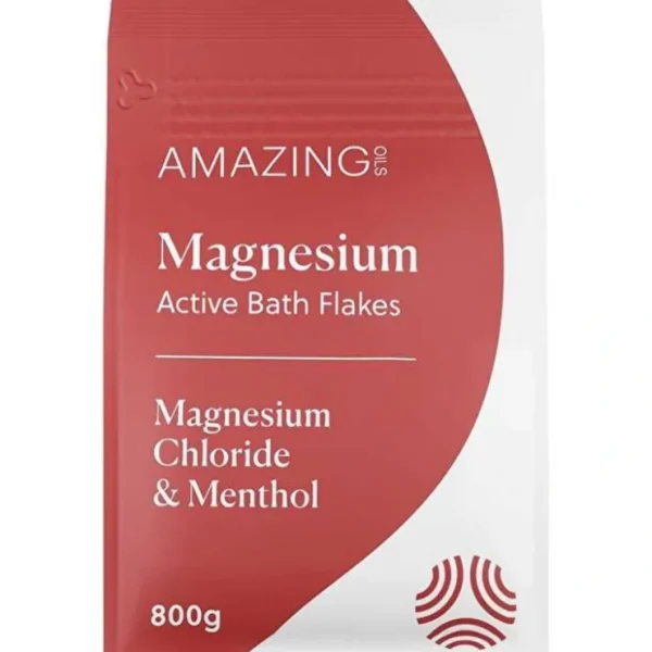 Amazing Oils Magnesium Active Bath Flakes Mag Chloride & Menthol 800g - Fresh Bloom Skin - Premium Skincare Solutions for Nourished, Hydrated, and Radiant Skin Every Day