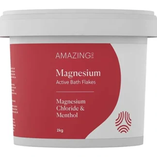 Amazing Oils Magnesium Active Bath Flakes Mag Chloride & Menthol 2kg - Fresh Bloom Skin - Premium Skincare Solutions for Nourished, Hydrated, and Radiant Skin Every Day