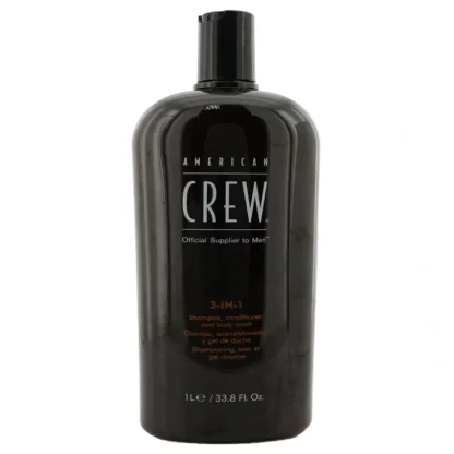 American Crew Men 3-IN-1 Shampoo, Conditioner & Body Wash 1000ml/33.8oz - Fresh Bloom Skin - Premium Skincare Solutions for Nourished, Hydrated, and Radiant Skin Every Day