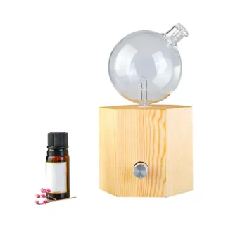 Amrita Court Nebuliser (Diffuser) Wooden Base Geometry Hexagon - Fresh Bloom Skin - Premium Skincare Solutions for Nourished, Hydrated, and Radiant Skin Every Day