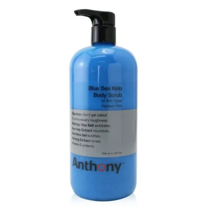 Anthony Logistics For Men Blue Sea Kelp Body Scrub 946ml/32oz - Fresh Bloom Skin - Premium Skincare Solutions for Nourished, Hydrated, and Radiant Skin Every Day