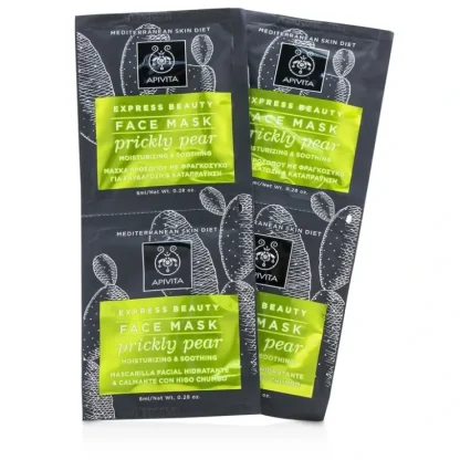 Apivita Express Beauty Face Mask with Prickly Pear (Moisturizing & Soothing) - Unboxed 6x(2x8ml) - Fresh Bloom Skin - Premium Skincare Solutions for Nourished, Hydrated, and Radiant Skin Every Day