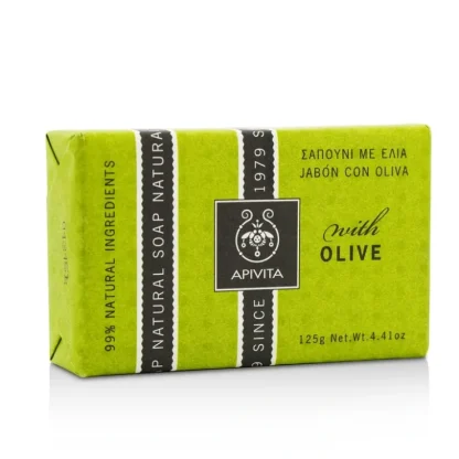 Apivita Natural Soap With Olive 125g/4.41oz - Fresh Bloom Skin - Premium Skincare Solutions for Nourished, Hydrated, and Radiant Skin Every Day