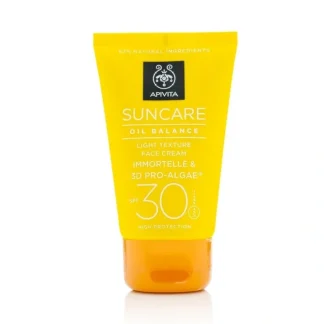 Apivita Suncare Oil Balance Light Texture Face Cream SPF 30 (Exp. Date: 11/2022) 50ml/1.7oz - Fresh Bloom Skin - Premium Skincare Solutions for Nourished, Hydrated, and Radiant Skin Every Day