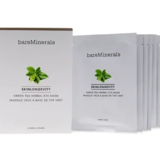 bareMinerals Skinlongevity Green Tea Herbal Eye Mask by bareMinerals for Unisex - 6 Pairs Mask - Fresh Bloom Skin - Premium Skincare Solutions for Nourished, Hydrated, and Radiant Skin Every Day