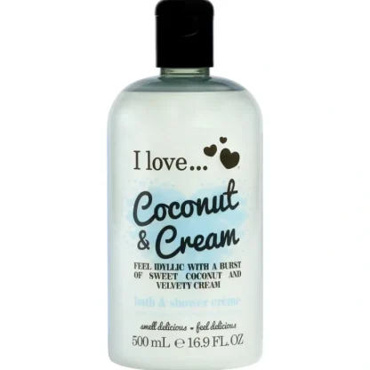 Bath and Shower Creme - Coconut and Cream by I Love Cosmetics for Women - 16.9 oz Shower Cream - Fresh Bloom Skin - Premium Skincare Solutions for Nourished, Hydrated, and Radiant Skin Every Day