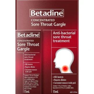 Betadine Sore Throat Gargle 15ml - Fresh Bloom Skin - Premium Skincare Solutions for Nourished, Hydrated, and Radiant Skin Every Day