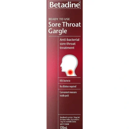Betadine Sore Throat Gargle Ready To Use 120ml - Fresh Bloom Skin - Premium Skincare Solutions for Nourished, Hydrated, and Radiant Skin Every Day