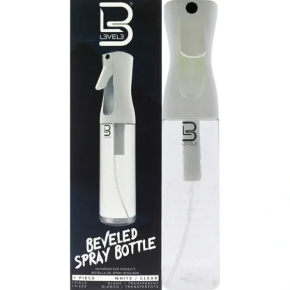 Beveled Spray Bottle - White-Clear by L3VEL3 for Unisex - 10 oz Spray - Fresh Bloom Skin - Premium Skincare Solutions for Nourished, Hydrated, and Radiant Skin Every Day