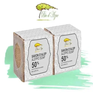 Bio d'Azur ?Combo Offer?Aleppo Handmade Soap- 50% Laurel Oil x 2pcs Fixed Size - Fresh Bloom Skin - Premium Skincare Solutions for Nourished, Hydrated, and Radiant Skin Every Day
