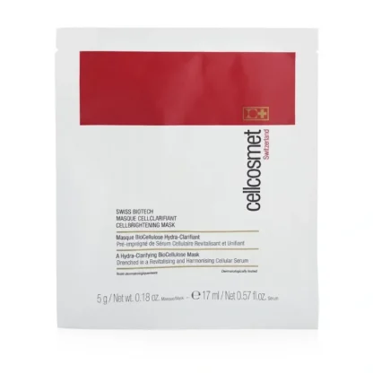 Cellcosmet & Cellmen Cellcosmet Swiss Biotech CellBrightening Mask (Exp. Date: 06/2022) 5 Sachets - Fresh Bloom Skin - Premium Skincare Solutions for Nourished, Hydrated, and Radiant Skin Every Day