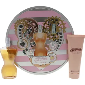 Classique by Jean Paul Gaultier for Women - 2 Pc Gift Set 1.7oz EDT Spray, 2.5oz Perfumed Body Lotion - Fresh Bloom Skin - Premium Skincare Solutions for Nourished, Hydrated, and Radiant Skin Every Day