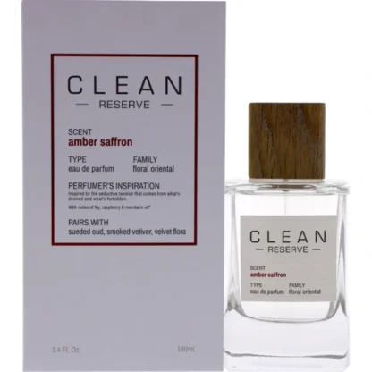 Clean Reserve Amber Saffron by Clean for Unisex - 3.4 oz EDP Spray - Fresh Bloom Skin - Premium Skincare Solutions for Nourished, Hydrated, and Radiant Skin Every Day