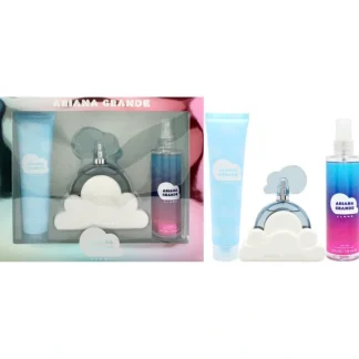 Cloud by Ariana Grande for Women - 3 Pc Gift Set 3.4oz EDP Spray, 3.4oz Body Souffle, 4oz Body Mist - Fresh Bloom Skin - Premium Skincare Solutions for Nourished, Hydrated, and Radiant Skin Every Day