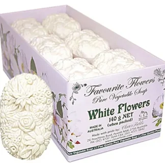 Clover Fields Favourite Flower (Pure Vegetable Soap) White Flower 140g x 12 Display - Fresh Bloom Skin - Premium Skincare Solutions for Nourished, Hydrated, and Radiant Skin Every Day
