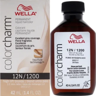 Color Charm Permanent Liquid Hair Color - 12N 1200 High Lift Blonde by Wella for Unisex - 1.42 oz Hair Color - Fresh Bloom Skin - Premium Skincare Solutions for Nourished, Hydrated, and Radiant Skin Every Day
