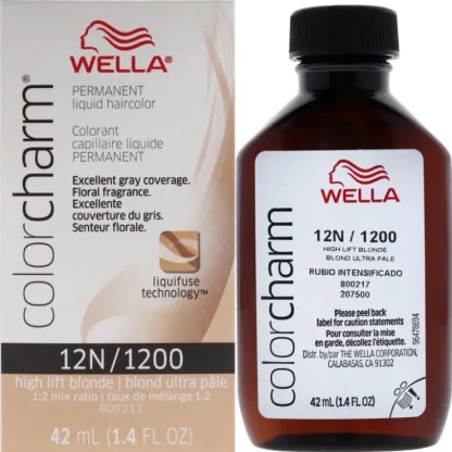 Color Charm Permanent Liquid Hair Color - 12N 1200 High Lift Blonde by Wella for Unisex - 1.42 oz Hair Color - Fresh Bloom Skin - Premium Skincare Solutions for Nourished, Hydrated, and Radiant Skin Every Day