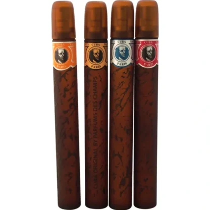 Cuba by Cuba for Men - 4 Pc Gift Set 1.17oz Cuba Gold, 1.17oz Cuba Blue, 1.17oz Cuba Red, 1.17oz Cuba Orange - Fresh Bloom Skin - Premium Skincare Solutions for Nourished, Hydrated, and Radiant Skin Every Day