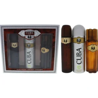 Cuba Gold by Cuba for Men - 3 Pc Gift Set 3.3oz EDT Spray, 6.6oz Deodorant Spray, 3.3oz After Shave - Fresh Bloom Skin - Premium Skincare Solutions for Nourished, Hydrated, and Radiant Skin Every Day