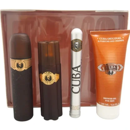 Cuba Gold by Cuba for Men - 4 Pc Gift Set 3.3oz EDT Spray, 1.17oz EDT Spray, 3.3oz After Shave, 6.7oz Shower Gel - Fresh Bloom Skin - Premium Skincare Solutions for Nourished, Hydrated, and Radiant Skin Every Day