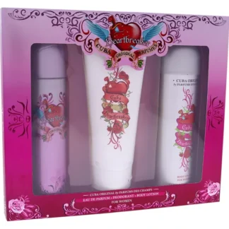 Cuba Heartbreaker by Cuba for Women - 3 Pc Gift Set 3.3oz EDP Spray, 6.7oz Body Spray, 6.6oz Body Lotion - Fresh Bloom Skin - Premium Skincare Solutions for Nourished, Hydrated, and Radiant Skin Every Day