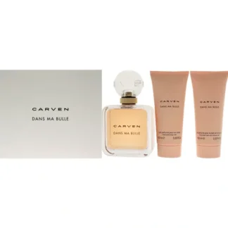Dans Ma Bulle by Carven for Women - 3 Pc Gift Set 3.3oz EDP Spray, 3.3oz Body Milk, 3.3oz Shower Gel - Fresh Bloom Skin - Premium Skincare Solutions for Nourished, Hydrated, and Radiant Skin Every Day