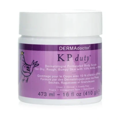 DERMAdoctor KP Duty Dermatologist Formulated Body Scrub 473ml/16oz - Fresh Bloom Skin - Premium Skincare Solutions for Nourished, Hydrated, and Radiant Skin Every Day