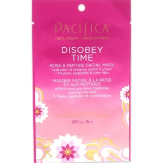Disobey Time Facial Mask - Rose and Peptide by Pacifica for Unisex - 1 Pc Mask - Fresh Bloom Skin - Premium Skincare Solutions for Nourished, Hydrated, and Radiant Skin Every Day