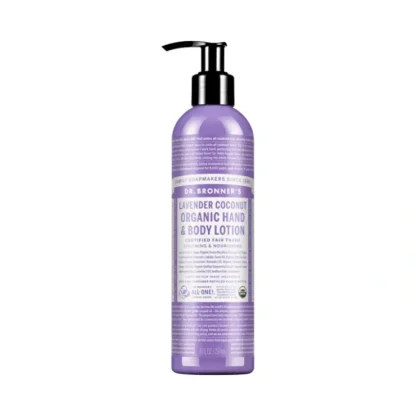 Dr. Bronner's Organic Hand & Body Lotion Lavender Coconut 237ml - Fresh Bloom Skin - Premium Skincare Solutions for Nourished, Hydrated, and Radiant Skin Every Day