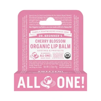 Dr. Bronner's Organic Lip Balm Hang Sell Cherry Blossom 4g x 12 Display - Fresh Bloom Skin - Premium Skincare Solutions for Nourished, Hydrated, and Radiant Skin Every Day
