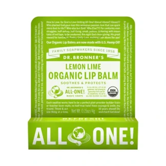 Dr. Bronner's Organic Lip Balm Hang Sell Lemon Lime 4g x 12 Display - Fresh Bloom Skin - Premium Skincare Solutions for Nourished, Hydrated, and Radiant Skin Every Day