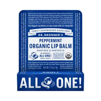 Dr. Bronner's Organic Lip Balm Hang Sell Peppermint 4g x 12 Display - Fresh Bloom Skin - Premium Skincare Solutions for Nourished, Hydrated, and Radiant Skin Every Day