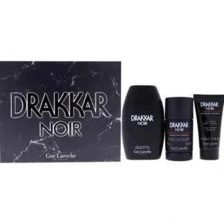 Drakkar Noir by Guy Laroche for Men - 3 Pc Gift Set - 3.4oz EDT Spray, 2.6oz Deodorant Stick, 1.7oz Shower Gel - Fresh Bloom Skin - Premium Skincare Solutions for Nourished, Hydrated, and Radiant Skin Every Day
