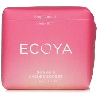 Ecoya Soap - Guava & Lychee Sorbet 90g/3.2oz - Fresh Bloom Skin - Premium Skincare Solutions for Nourished, Hydrated, and Radiant Skin Every Day