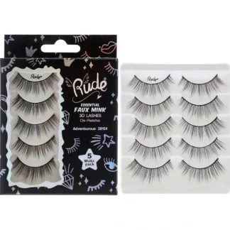 Essential Faux Mink 3D Lashes - Adventurous by Rude Cosmetics for Women - 5 Pair Eyelashes - Fresh Bloom Skin - Premium Skincare Solutions for Nourished, Hydrated, and Radiant Skin Every Day
