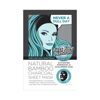 Essenzza Fuss Free Naturals Bamboo Facial Mask Activated Charcoal & Hyaluronic Acid - Fresh Bloom Skin - Premium Skincare Solutions for Nourished, Hydrated, and Radiant Skin Every Day
