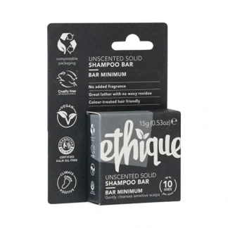 Ethique Bar Shampoo Solid Bar Minimum (Gently Cleanses Sensitive Scalps) Unscented 15g - Fresh Bloom Skin - Premium Skincare Solutions for Nourished, Hydrated, and Radiant Skin Every Day