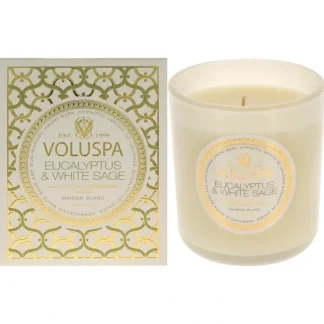 Eucalyptus and White Sage by Voluspa for Unisex - 9.5 oz Candle - Fresh Bloom Skin - Premium Skincare Solutions for Nourished, Hydrated, and Radiant Skin Every Day