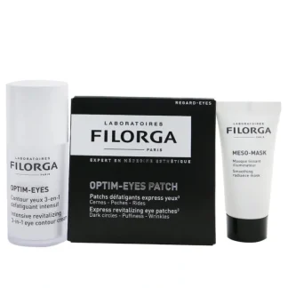 Filorga Les Essentials Filorga Set: Optim Eyes 15ml + Meso Mask 15ml + Optim Eyes Patches - 2patches 3pcs - Fresh Bloom Skin - Premium Skincare Solutions for Nourished, Hydrated, and Radiant Skin Every Day