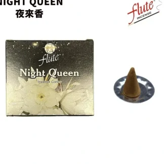 flute Natural Handmade India Incense Cone- Night Queen ? 10 pieces 10 pieces - Fresh Bloom Skin - Premium Skincare Solutions for Nourished, Hydrated, and Radiant Skin Every Day