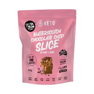 Get Ya Yum On (60 sec Keto) Butterscotch Chocolate Chip Slice (No Bake or Bake) 65g - Fresh Bloom Skin - Premium Skincare Solutions for Nourished, Hydrated, and Radiant Skin Every Day