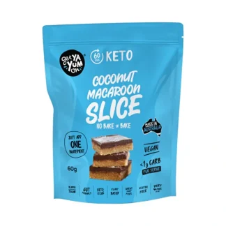 Get Ya Yum On (60 sec Keto) Coconut Macaroon Slice (No Bake or Bake) 60g - Fresh Bloom Skin - Premium Skincare Solutions for Nourished, Hydrated, and Radiant Skin Every Day