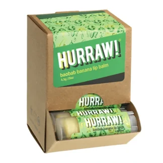 Hurraw! Lip Balm Baobab Banana 4.3g x 24 Display - Fresh Bloom Skin - Premium Skincare Solutions for Nourished, Hydrated, and Radiant Skin Every Day