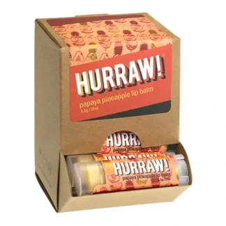 Hurraw! Lip Balm Papaya Pineapple 4.3g x 24 Display - Fresh Bloom Skin - Premium Skincare Solutions for Nourished, Hydrated, and Radiant Skin Every Day