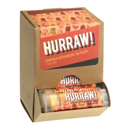 Hurraw! Lip Balm Papaya Pineapple 4.3g x 24 Display - Fresh Bloom Skin - Premium Skincare Solutions for Nourished, Hydrated, and Radiant Skin Every Day